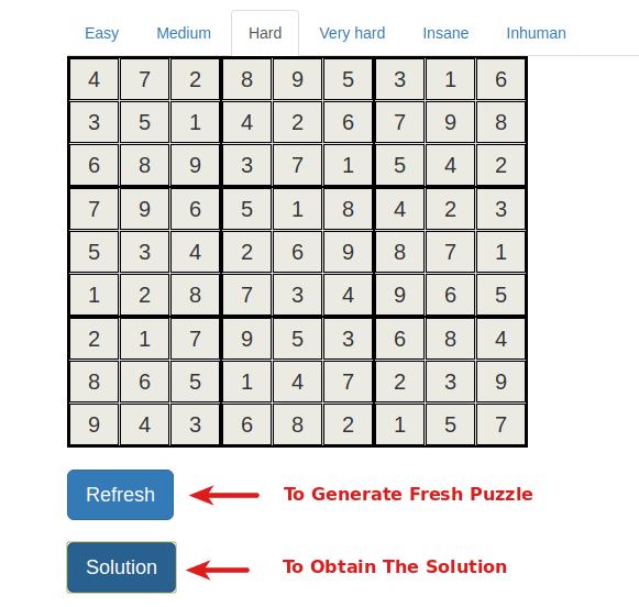 Sudoku Generator with Solution